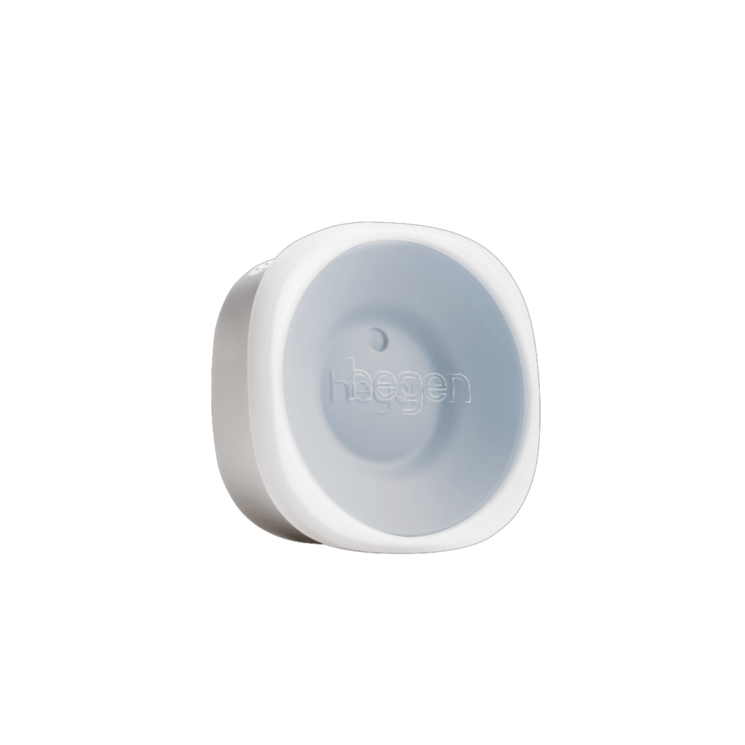 A white Hegen all-rounder crown designed as a training cup accessory, with a soft silicone disc visible.