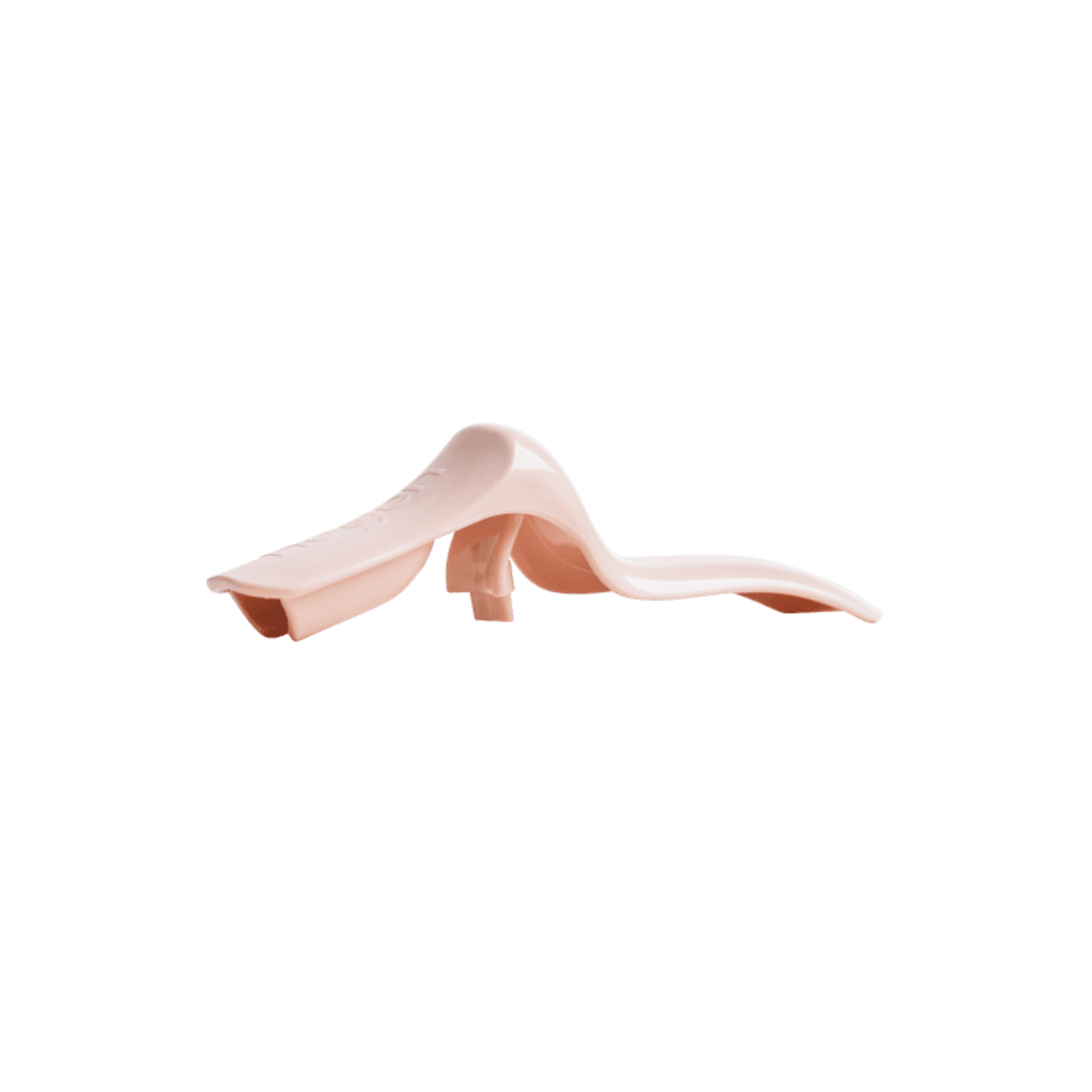 A soft pink manual breast pump handle designed to attach to a breast shield pump body connector.
