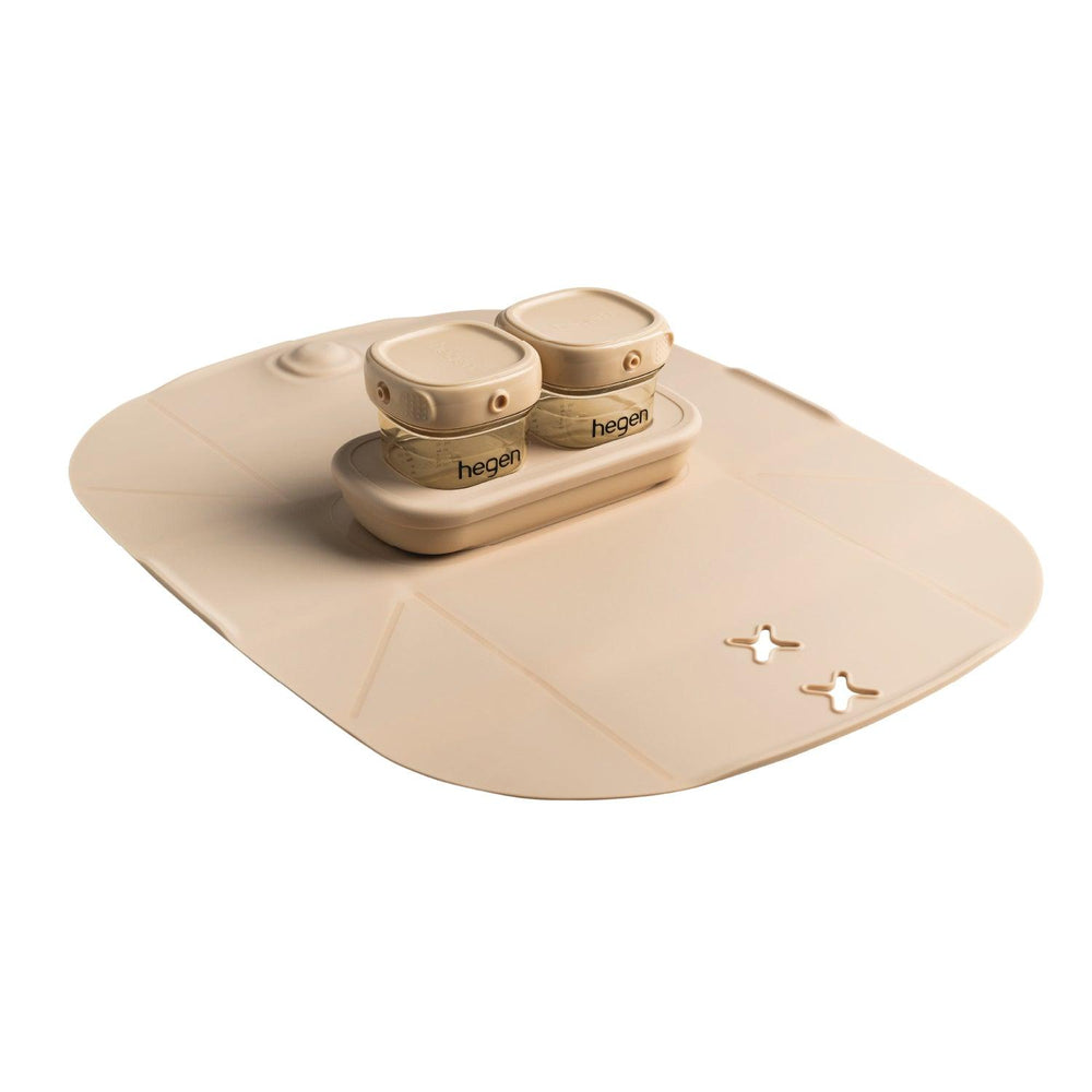 Mealtime Starter Kit with Foldable Placemat Taupe