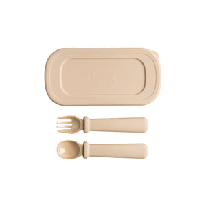 Mealtime Starter Kit with Foldable Placemat Taupe