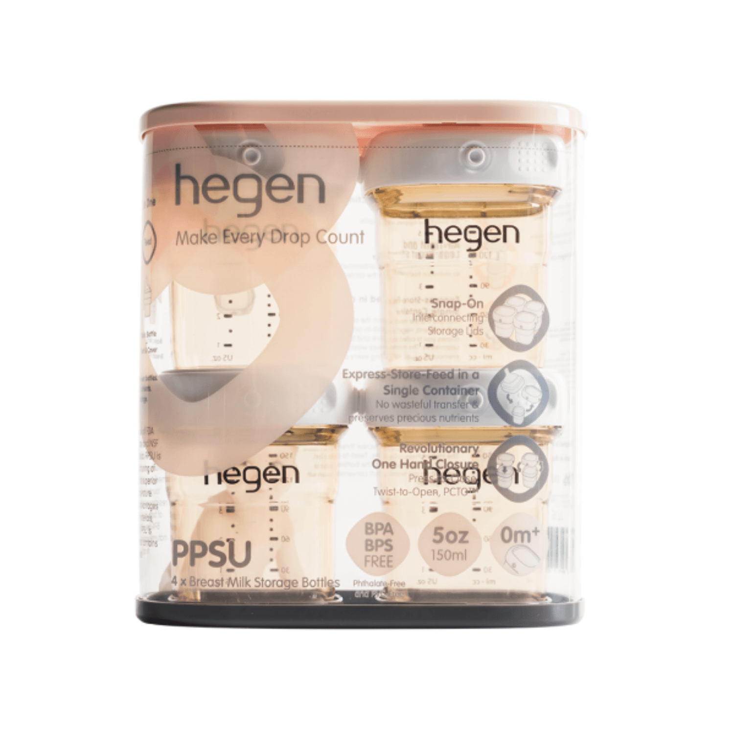 Hegen PCTO™ 150ml/5oz Breast Milk Storage PPSU, 4-Pack