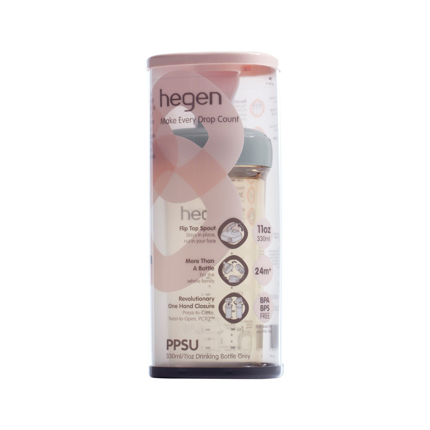 Hegen PCTO™ 330ml/11oz Drinking Bottle PPSU Grey (24 months and above)