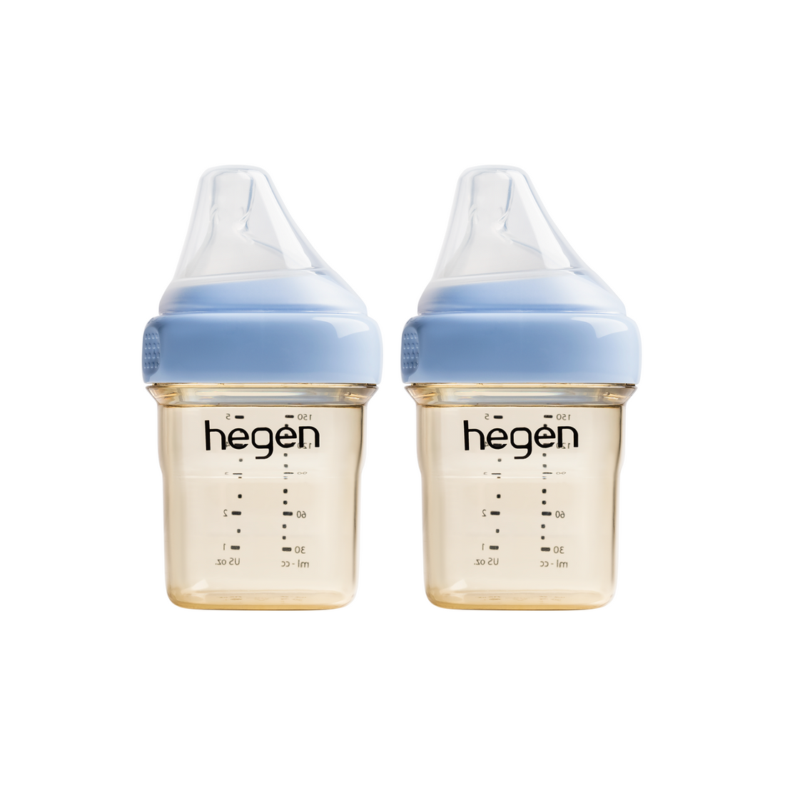 Hegen PCTO™ 150ml/5oz Feeding Bottle PPSU 2-Pack BLUE with 2x Slow Flow Teats (1 to 3 months)