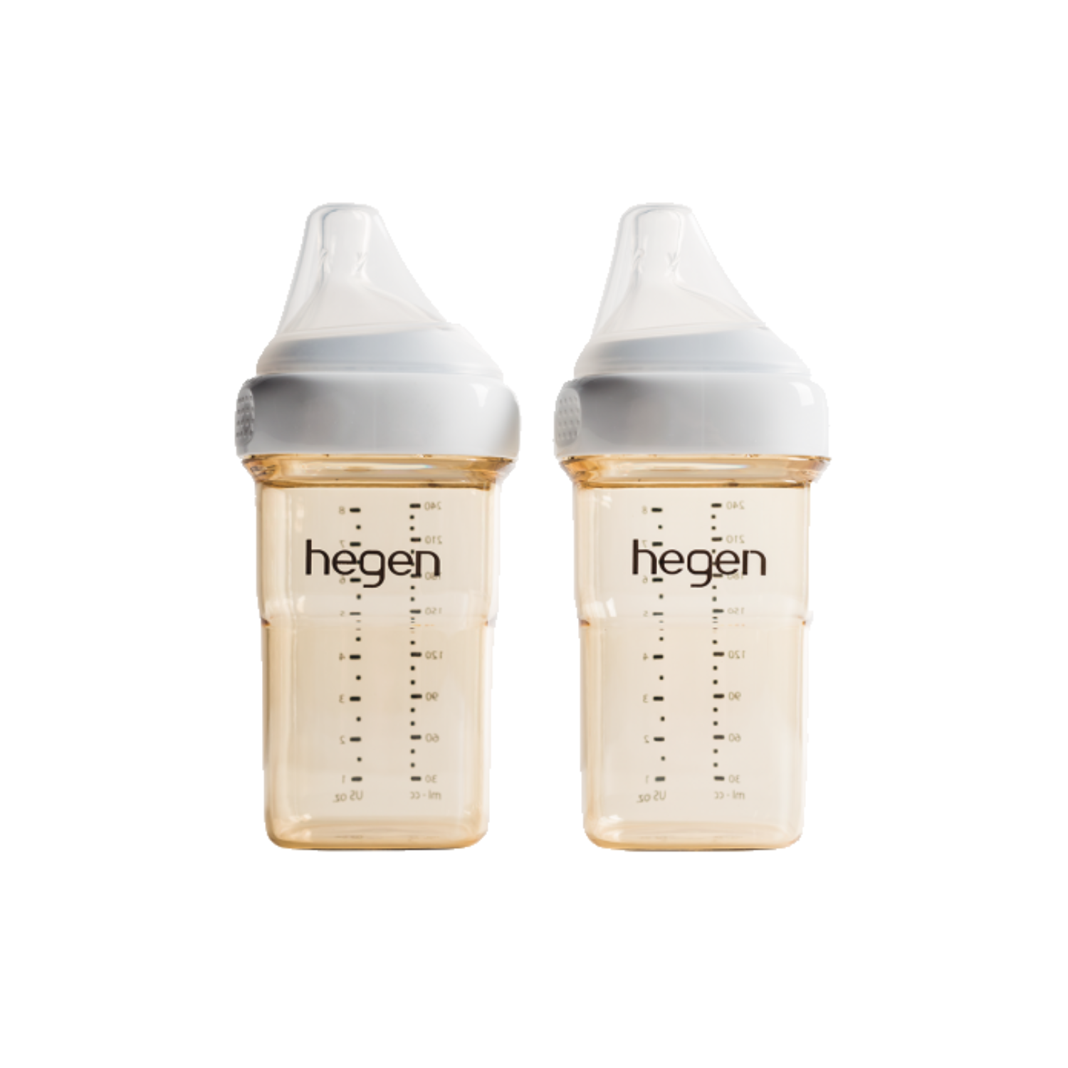 Hegen PCTO™ 240ml/8oz Feeding Bottle PPSU, 2-Pack with 2 x Medium Flow Teat (3 to 6 months)