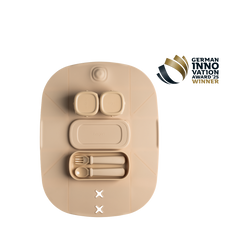 Mealtime Starter Kit with Foldable Placemat Taupe