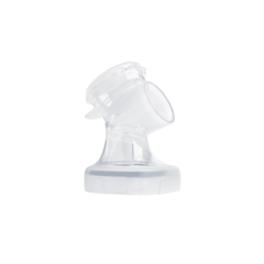 A transparent silicone breast pump body designed for manual expression of milk, with a soft silicone seal.