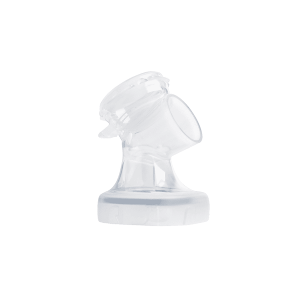 A transparent silicone breast pump body designed for manual expression of milk, with a soft silicone seal.