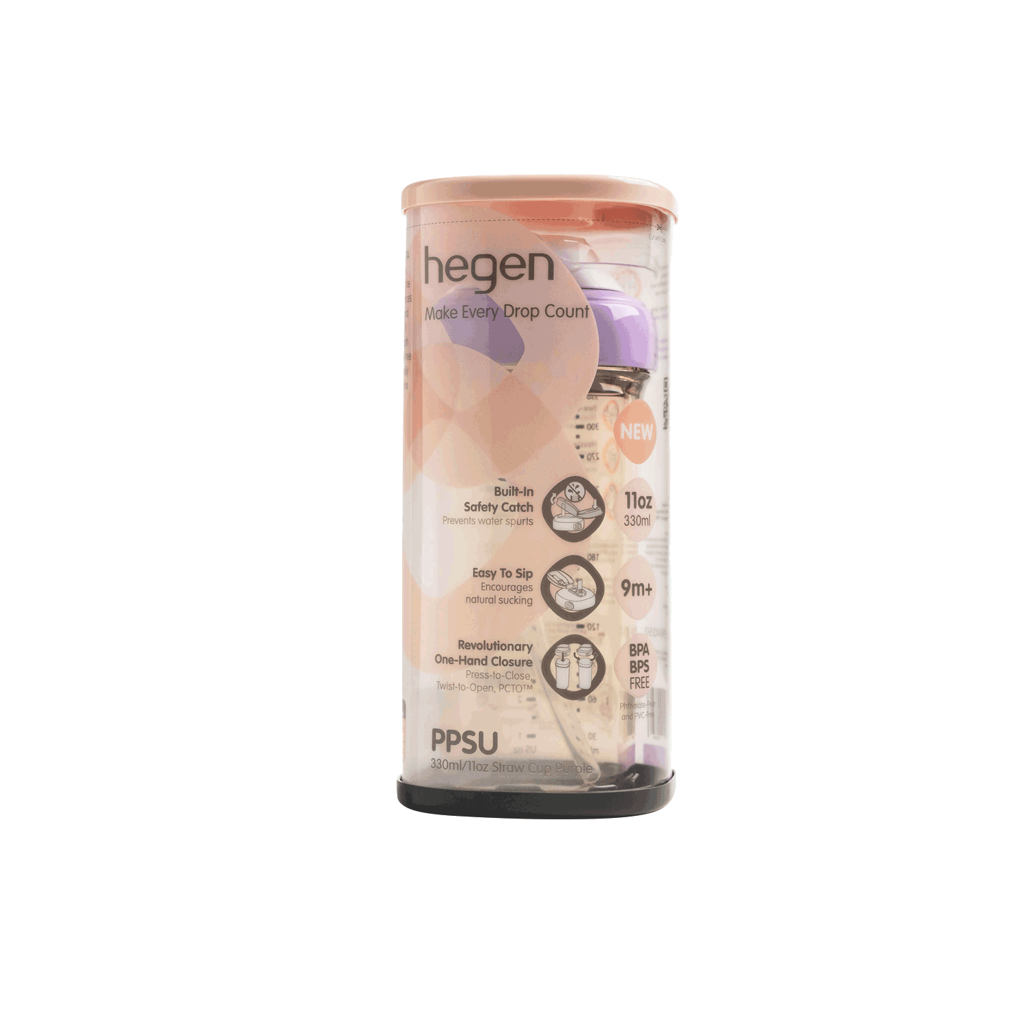 Hegen PCTO™ 330ml/11oz Straw Cup PPSU Purple (9 months and above)