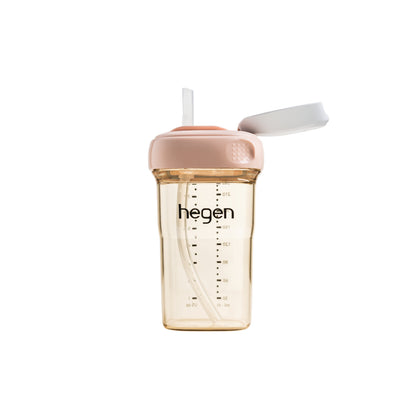 Hegen PCTO™ 240ml/8oz Straw Cup PPSU Pink (Slow Flow)