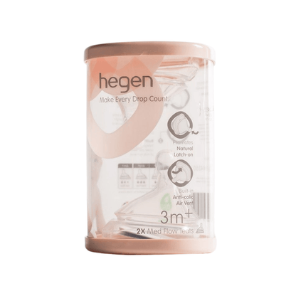 Hegen Teat Medium Flow, 2-Pack (3 to 6 months)