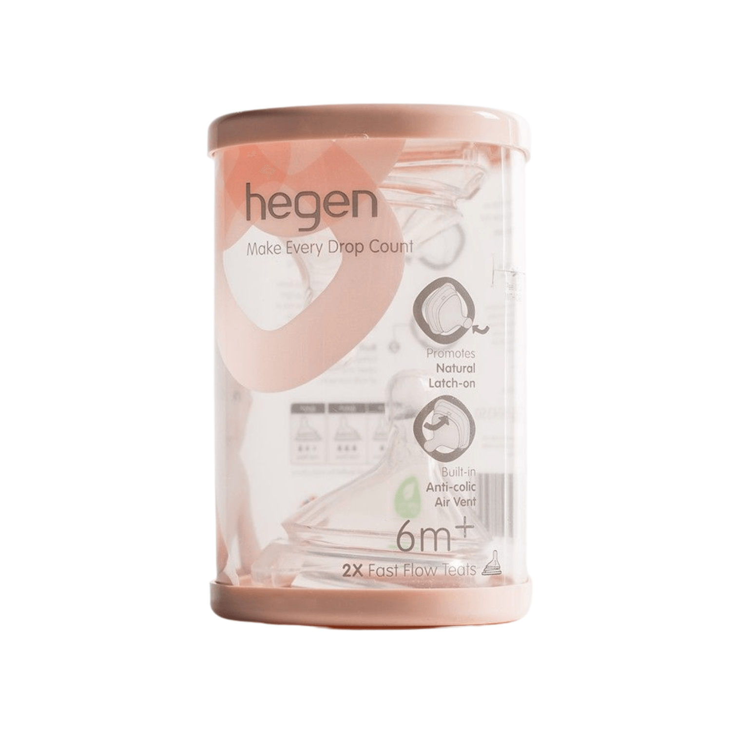 Hegen Teat Fast Flow, 2-Pack (6 months and beyond)