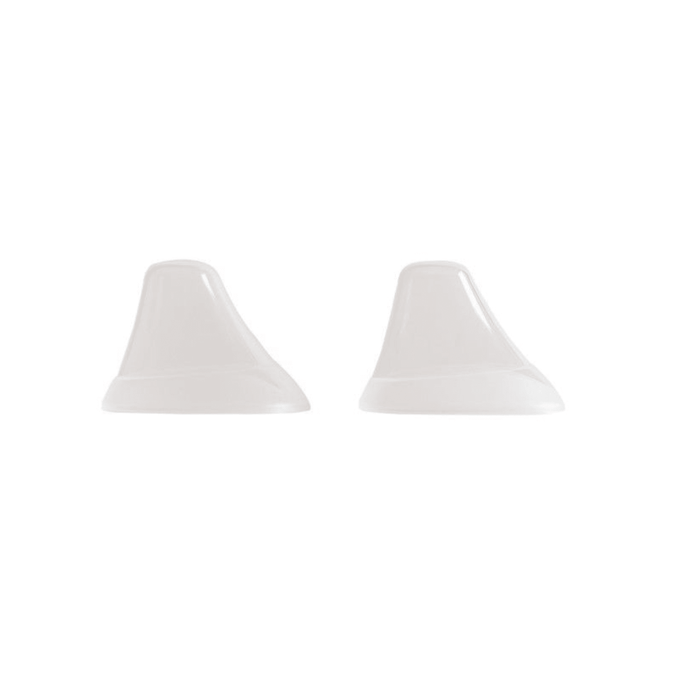 Two transparent silicone covers for baby bottles