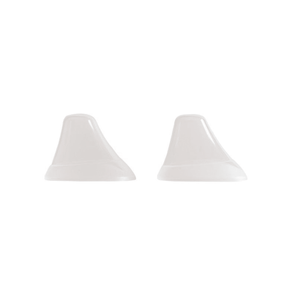 Two transparent silicone covers for baby bottles