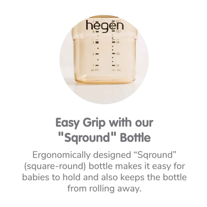 Hegen Newborn Bottle Set (0 to 3 months) 150ml/5oz Feeding Bottle 2 pack with Medium Flow Teat 2-Pack